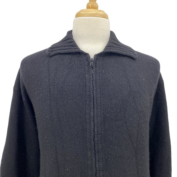 Fred Hayman Men's Casual Beverly Hills Black Full Zip Knit Sweater Size 52" - Picture 2 of 6